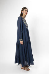 Vestido Calydon Azul/Dourado